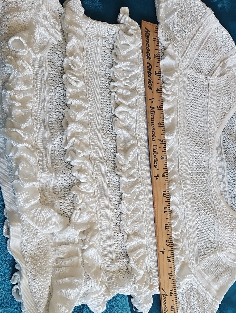 NWOT Anthropologie Ruffle Open Knit Sweater Sz XL - Picture 8 of 9